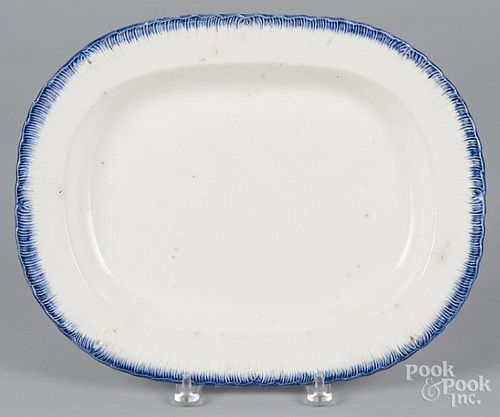 Staffordshire blue feather edge platter, 19th c.