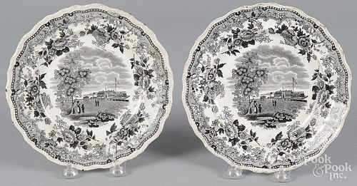 Pair of Historical Staffordshire plates