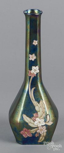 Iridescent pottery vase, probably Zsolnay