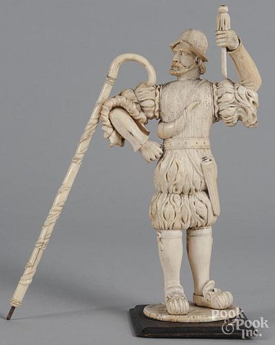 European carved ivory figure, 18th/19th c.