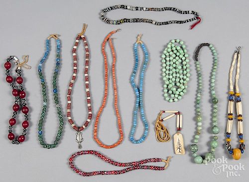 Group of eleven beaded necklaces