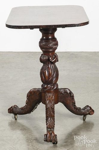 Federal carved mahogany candlestand, ca. 1825