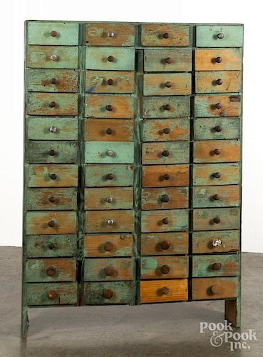 Painted pine apothecary chest, ca. 1940