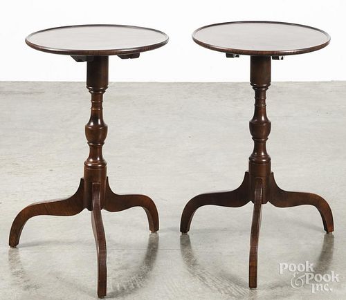Pair of Federal style maple candlestands
