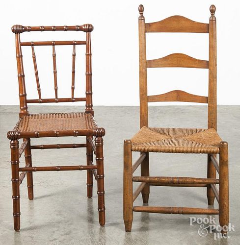 Three assorted side chairs, 19th c.