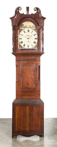 George IV mahogany and oak tall case clock