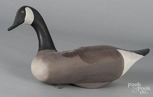 Carved and painted Canada goose decoy, 24 1/2'' l.