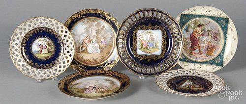 Six assorted porcelain cabinet plates