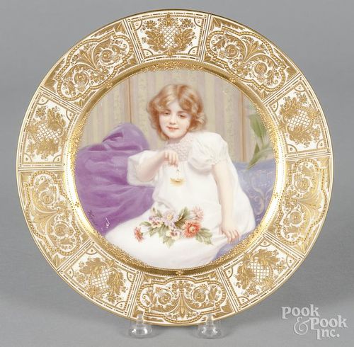 German painted porcelain plate