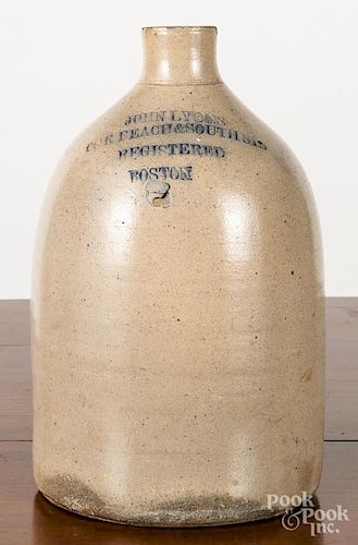 John Lyons, Boston stoneware jug, 19th c.