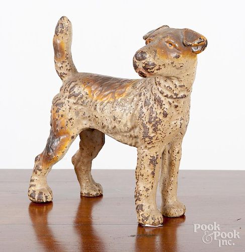 Cast iron terrier dog doorstop, 8 1/4'' h.