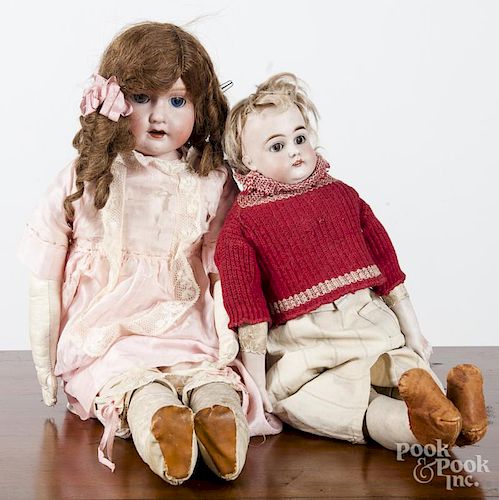 Two bisque head dolls