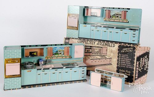 Two T. Cohn tin lithograph kitchen play set