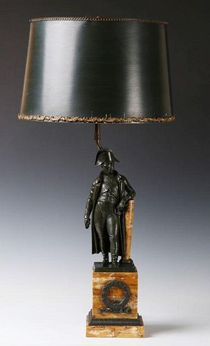 A 19TH C. FRENCH NAPOLEON BRONZE AS TABLE LAMP