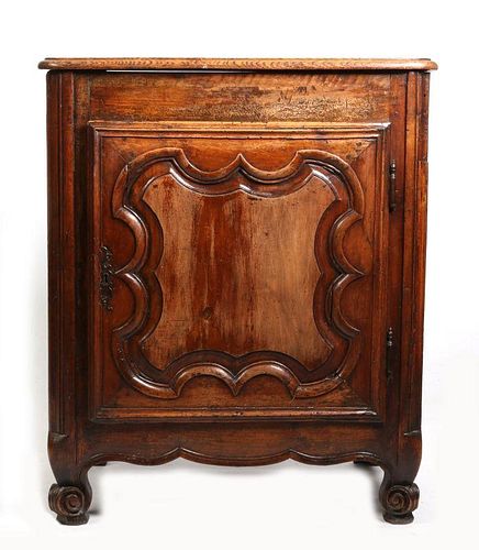 AN 18TH CENTURY COUNTRY FRENCH ONE DOOR CABINET