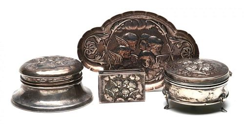 A COLLECTION OF SILVER OBJECTS W/ REYNOLDS ANGELS
