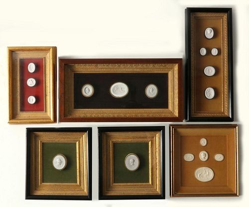 A COLLECTION OF ANTIQUE PLASTER INTAGLIOS