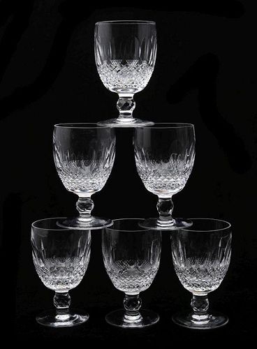 SIX WATERFORD 'COLLEEN' WATER GOBLETS