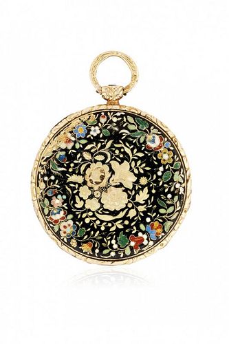 Swiss key-winding pocket watch with enamels, 1830 circa