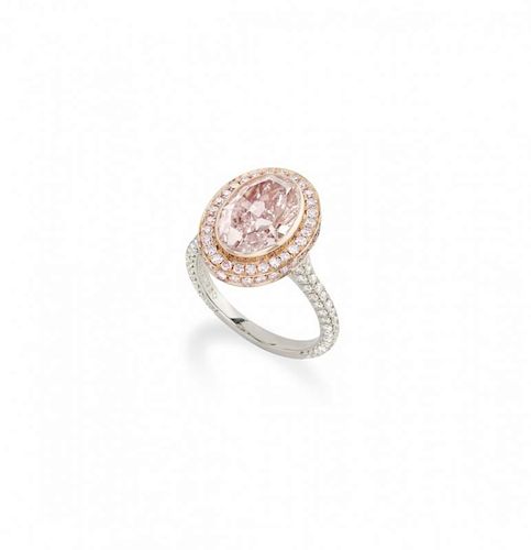 rare fancy light pink diamond ring