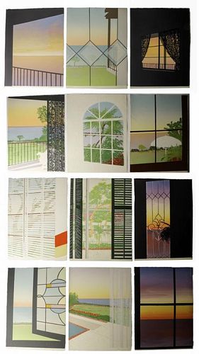 Marinoff, Windows, 12 Serigraphs & Poems Portfolio