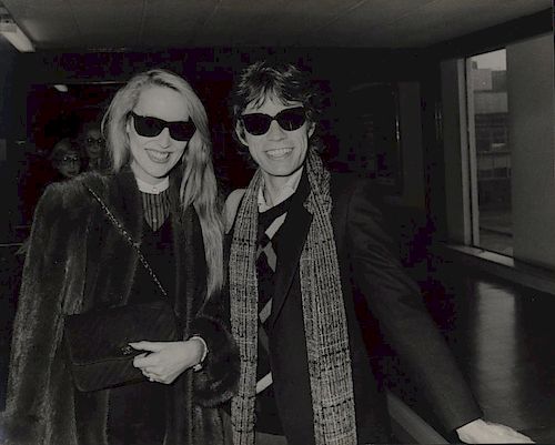JERRY HALL and MICK JAGGER, c. 1975