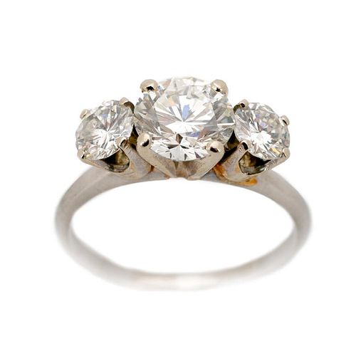 Platinum Three-Stone Diamond Ring