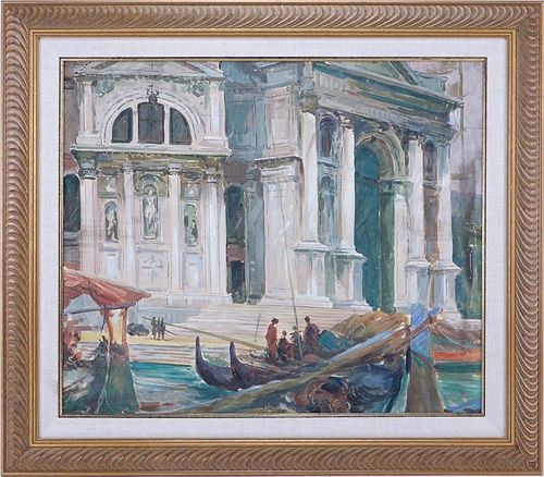 After: John Singer Sargent, American (1856-1925) 20th Century Oil on Canvas "Santa Maria della Salute".