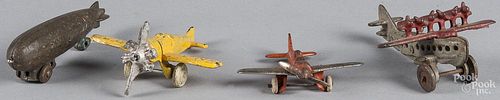 Three small cast iron airplanes