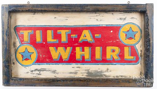 Paint tin Tilt-A-Whirl sign