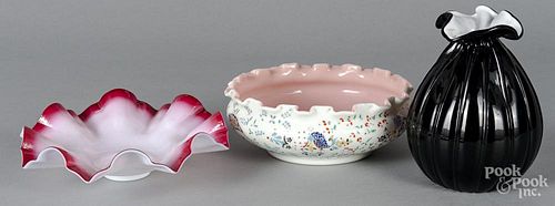 Large enameled glass bowl