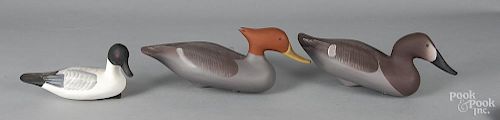 Six carved and painted decoys