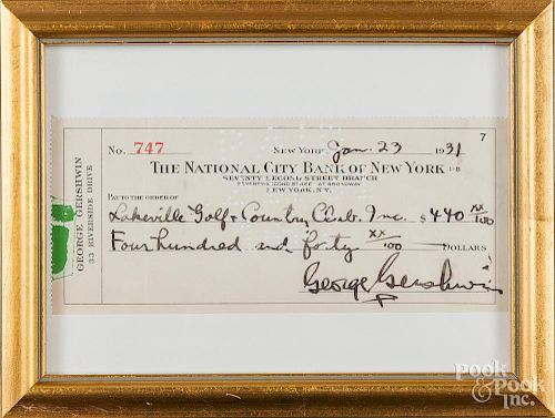 George Gershwin signed check