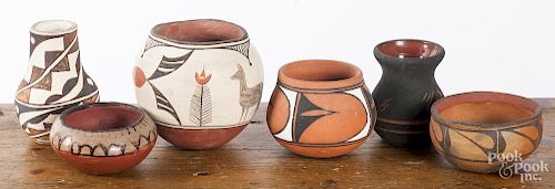 Six pieces of Southwest Native American pottery