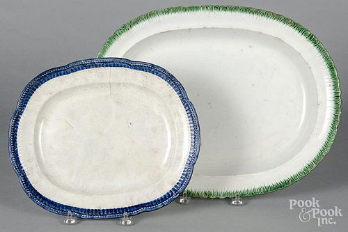 Two pearlware platters