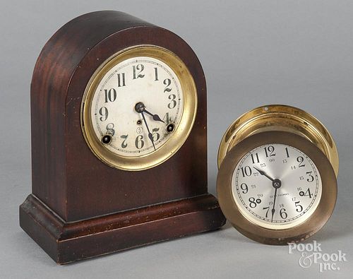 Seth Thomas mantel clock and ships clock