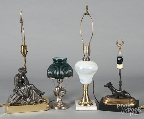 Four table lamps