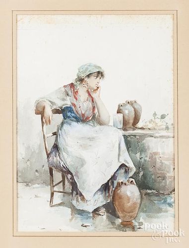 Italian watercolor, ca. 1900