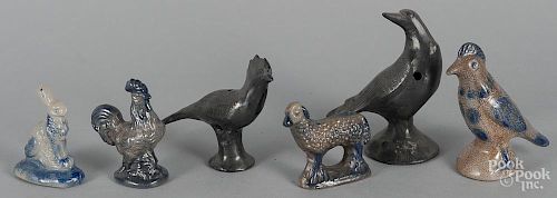 Four contemporary stoneware animals