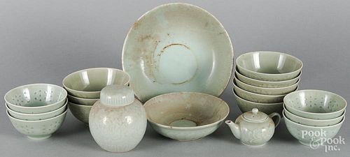 Group of Chinese celadon porcelain.