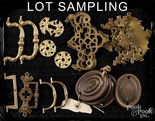 Collection of brass furniture fittings