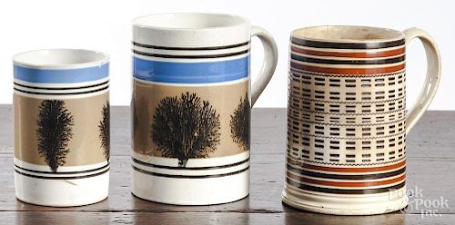 Three mocha mugs