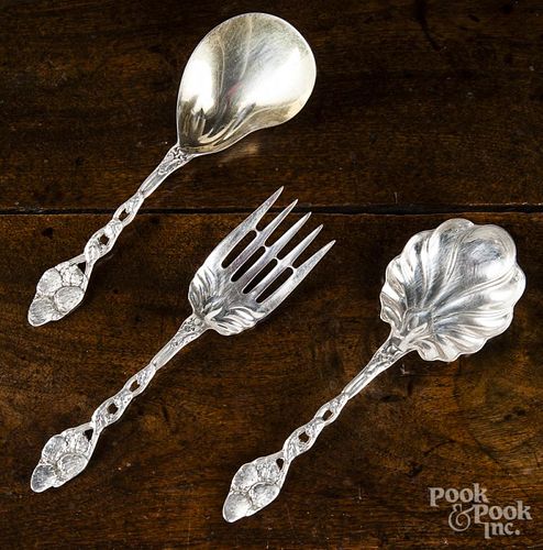 Three sterling silver serving utensils