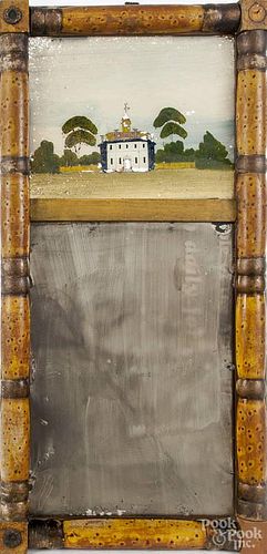 Painted Sheraton mirror, 19th c., 25 1/4'' h., 12 1/2'' w.