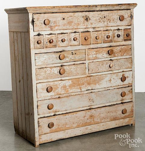 Painted pine apothecary chest