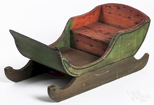 Painted child's sleigh