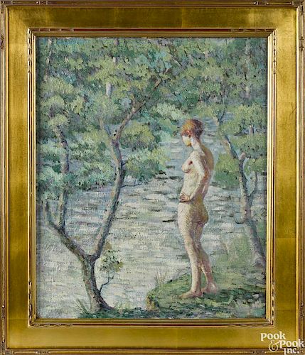 American oil on canvas impressionists nude