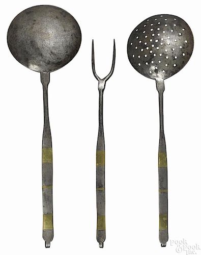 Important set of Pennsylvania wrought iron utensil