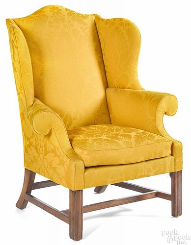 Philadelphia Chippendale mahogany wing back chair