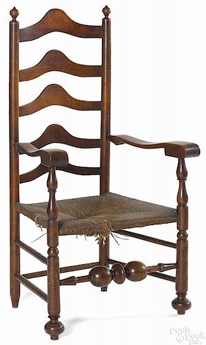 Philadelphia maple ladderback armchair